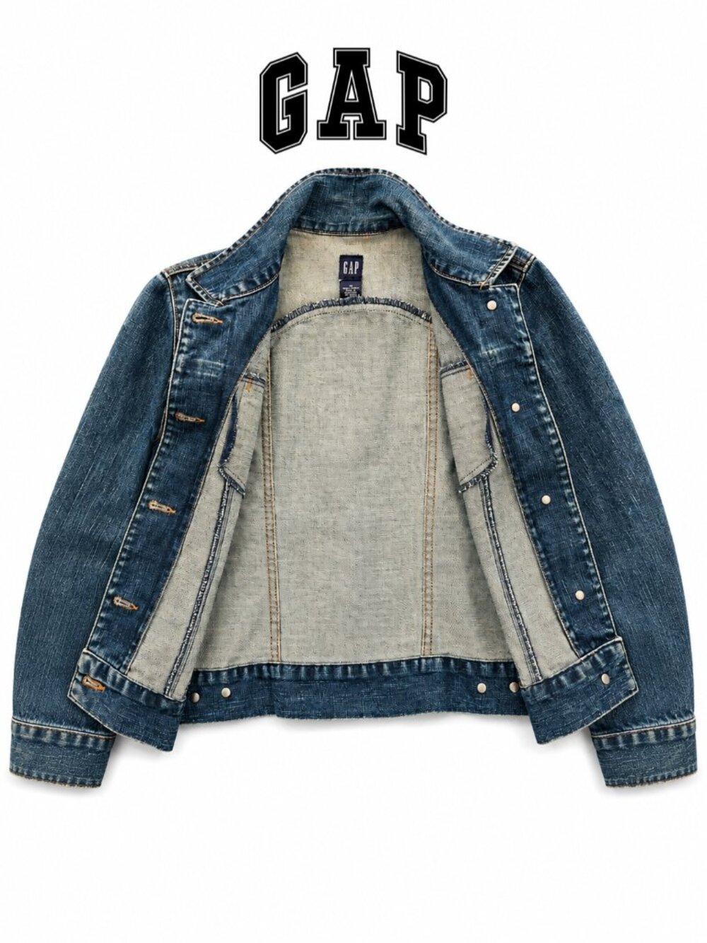 GAP Classic Blue Denim Trucker Jacket | Women's | Button Front | Vintage Wash - Picture 4 of 7